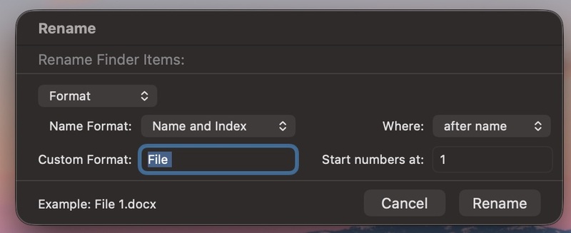 Rename Files in Mac Finder