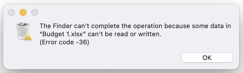 Finder Cant Complete the Operation