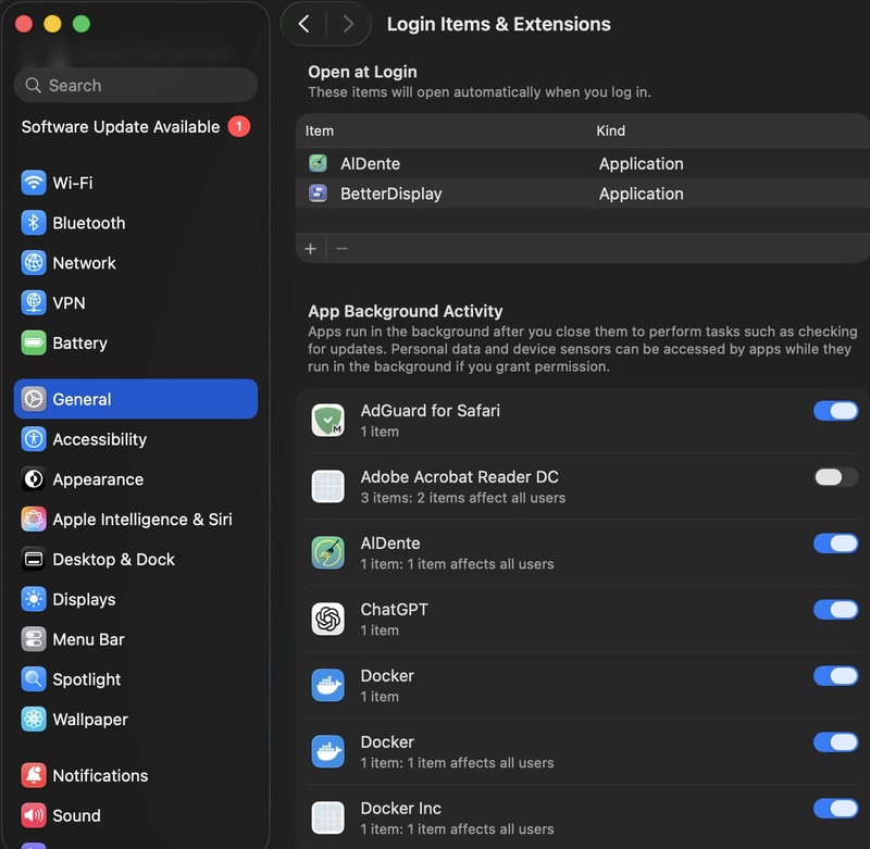 Mac Disable Background Activity
