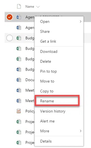 Rename Excel Files in Sharepoint