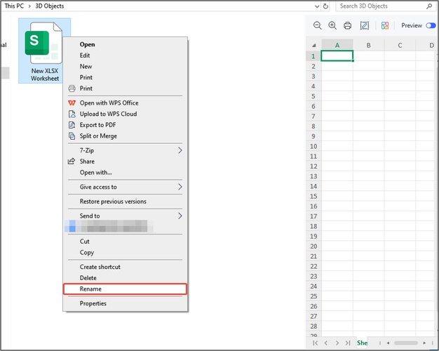 Rename Excel Files in Windows Explorer