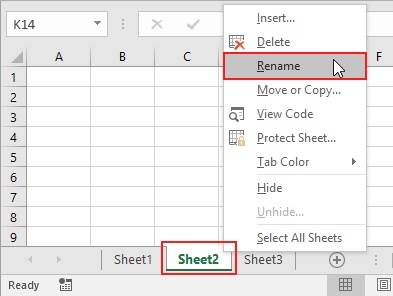 Rename Worksheets in Excel