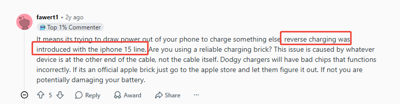 iphone-15-reddit反饋此配件使用太多電力
