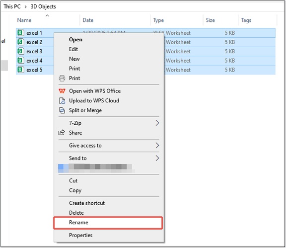 Select All Excel Files to Rename