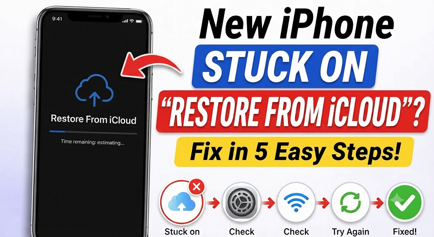 New Iphone Stuck on Restore from Icloud​