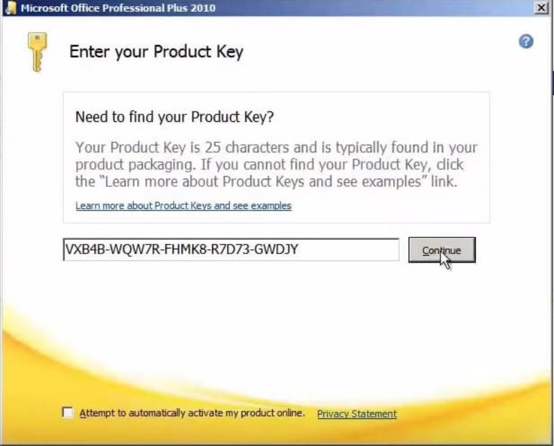 activate microsoft office 2010