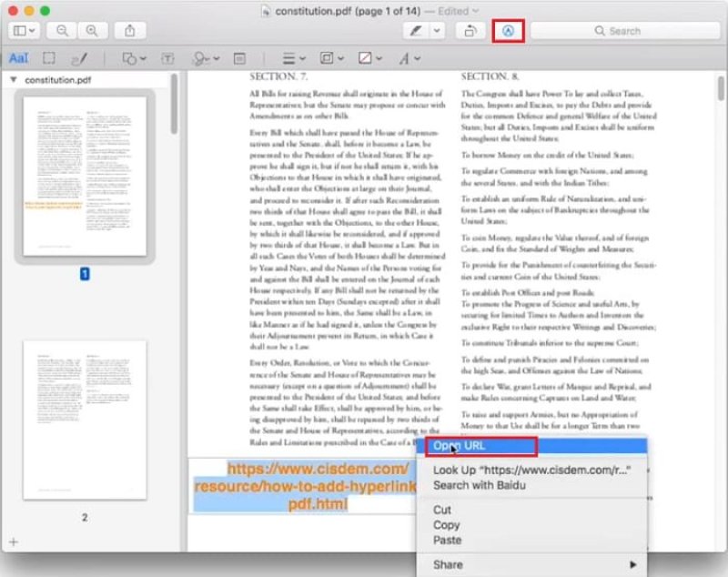  add hyperlink to pdfs in preview