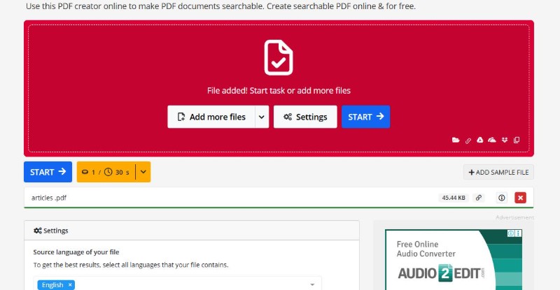 add pdf file pdf2go
