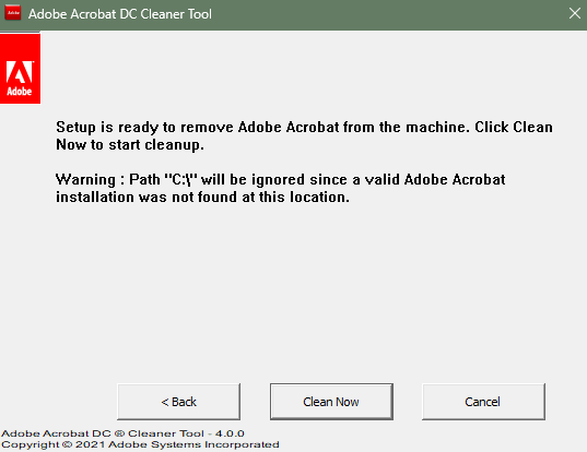 adobe acrobat cleaner tool