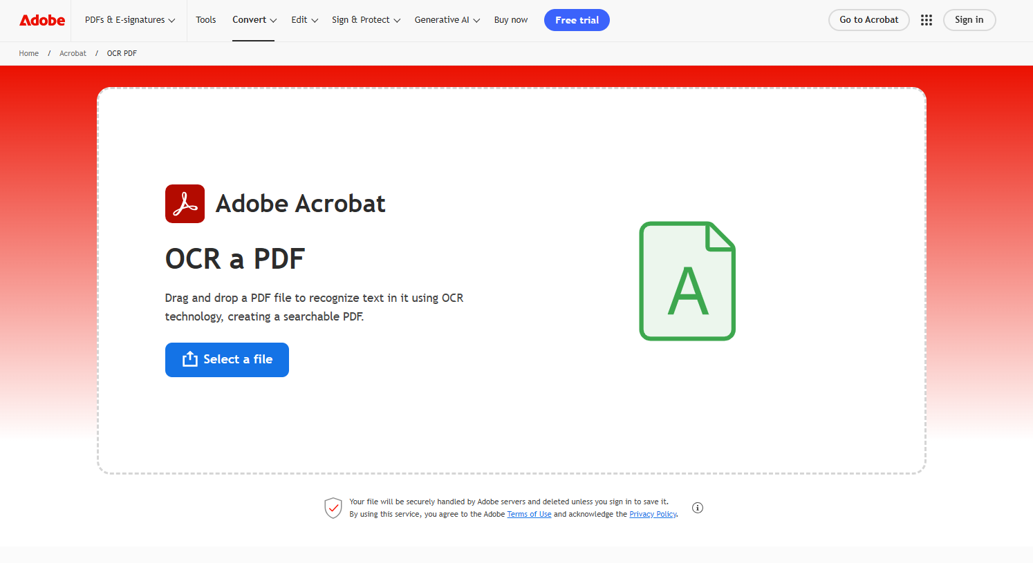 adobe acrobat ocr pdf tool