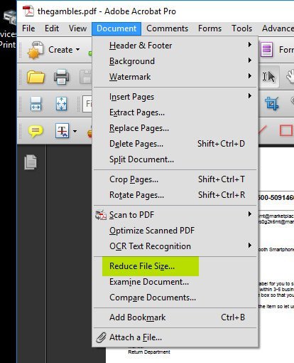 adobe acrobat pro make a pdf smaller