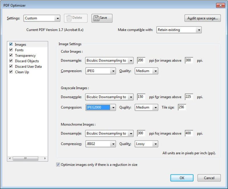 adobe acrobat pro pdf optimizer