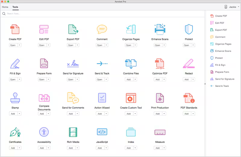 adobe acrobat tools
