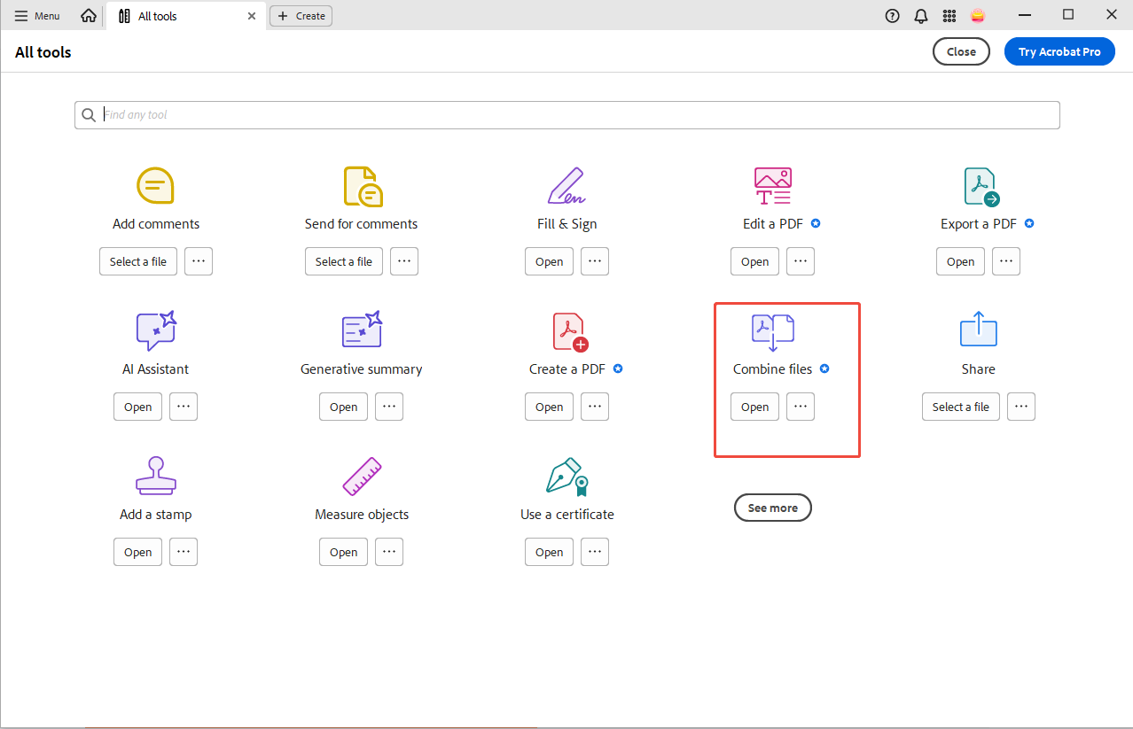 adobe combine files