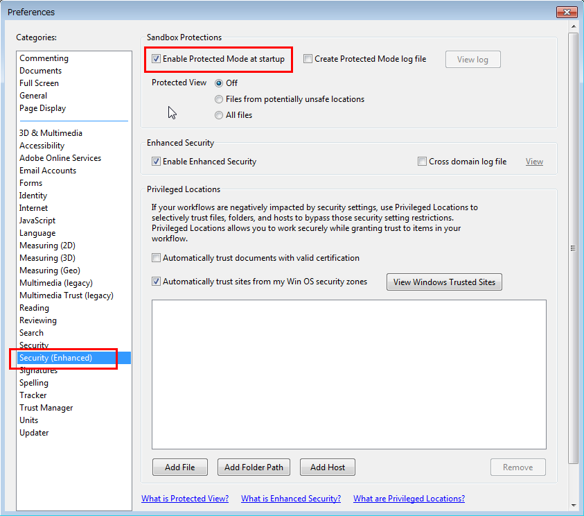 adobe protected mode