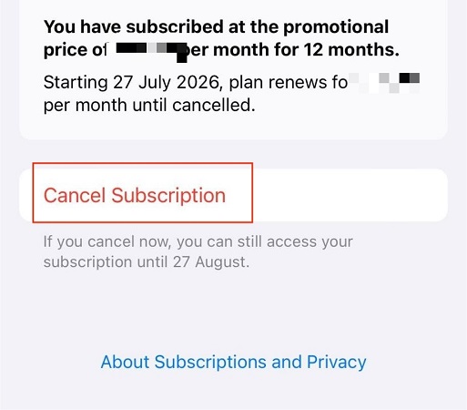 cancel adobe subscription on apple