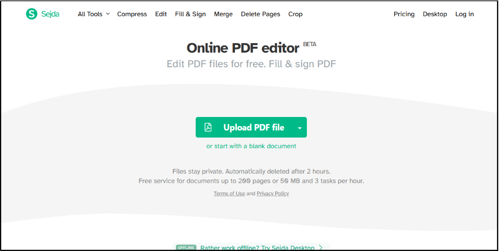 Sejda PDF Reader