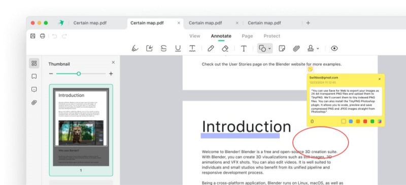 annotate a pdf preview