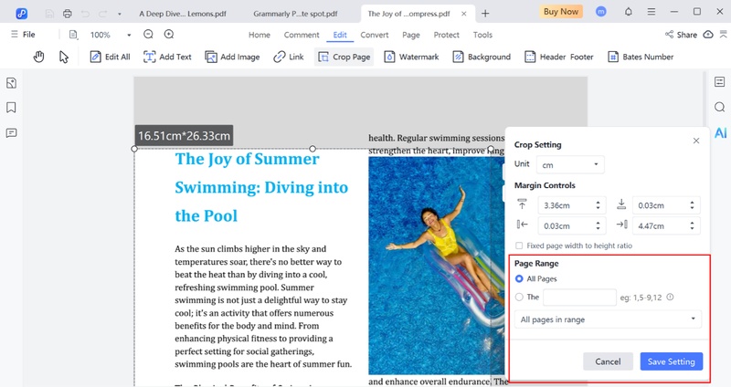 Apply Crop to Selected Pages