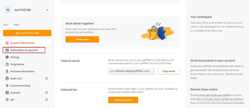 cancel pdffiller subscription