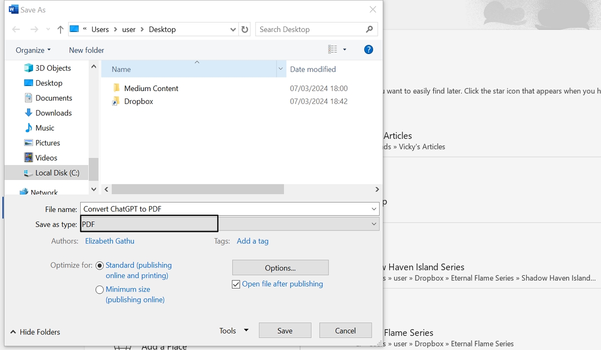 Convert ChatGPT to PDF Using Manual Copy-Paste Method
