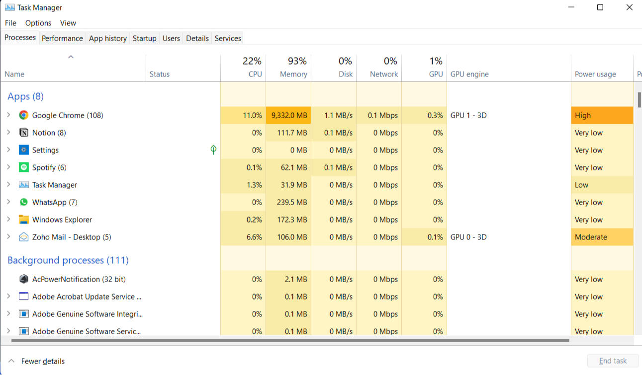 check windows task manager