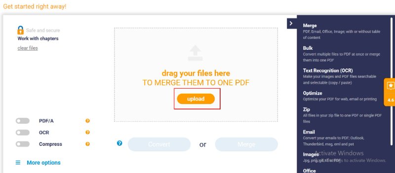 click convert to combine your screenshots