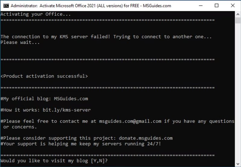 cmd activar office 2021 script