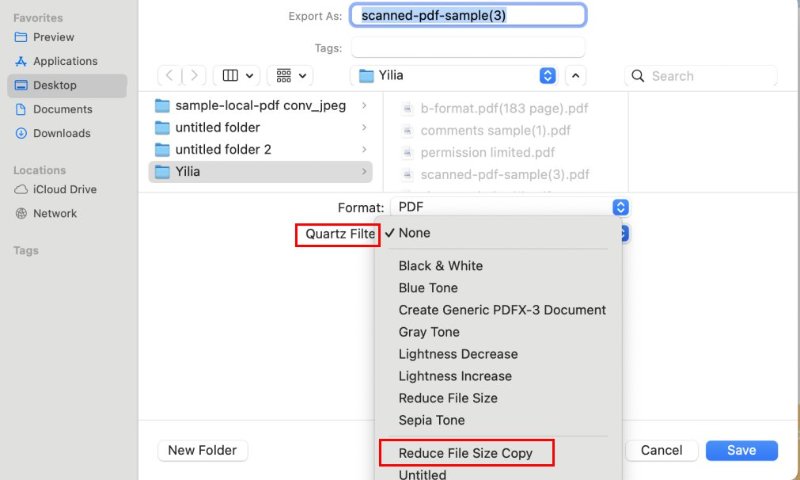 colorsync utility reduce pdf size mac