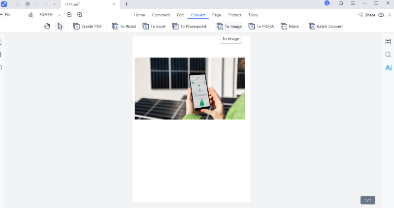 convert a pdf image back to jpg via tenorshare pdnob step 2