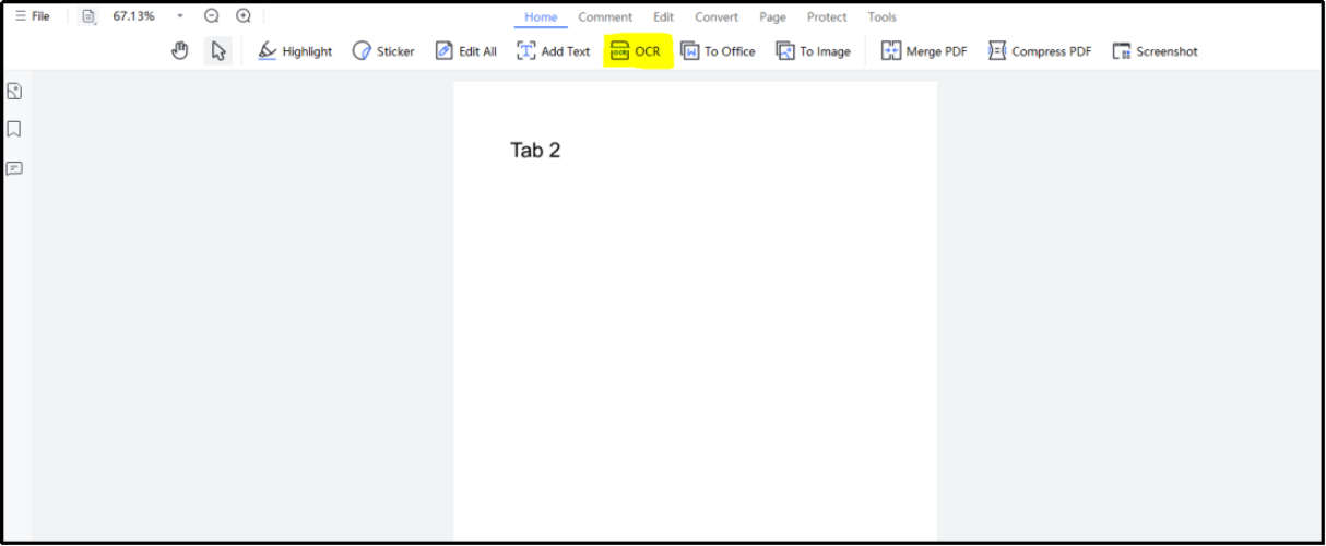 ocr option in pdnob pdf editor