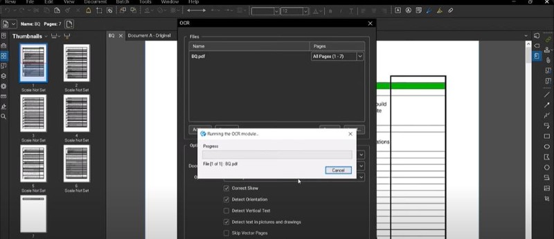 convert pdf to searchable pdf bluebeam