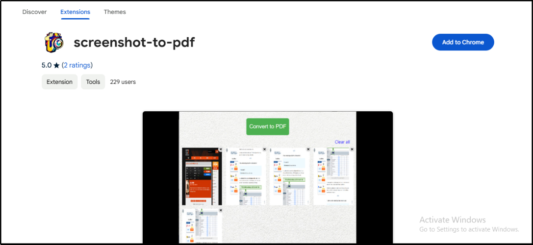 screenshot to pdf online extension