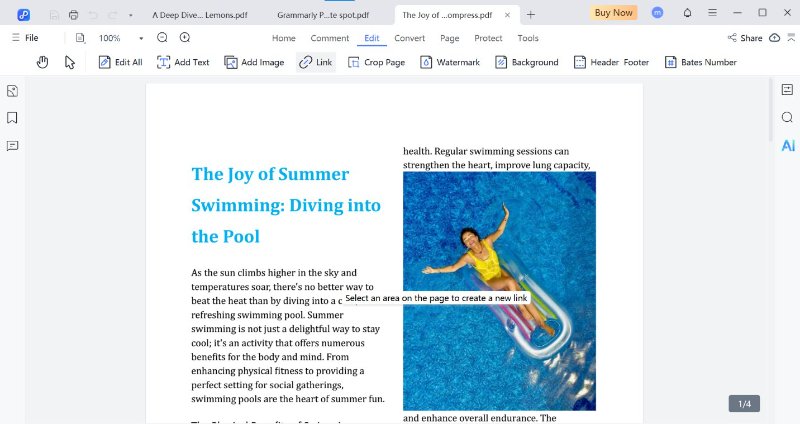  create hyperlink in pdf using pdnob