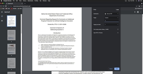 Crop a Pdf with Chrome
