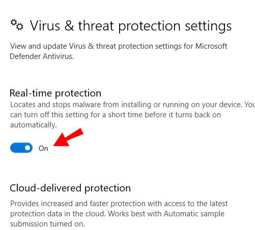 disable real time protection
