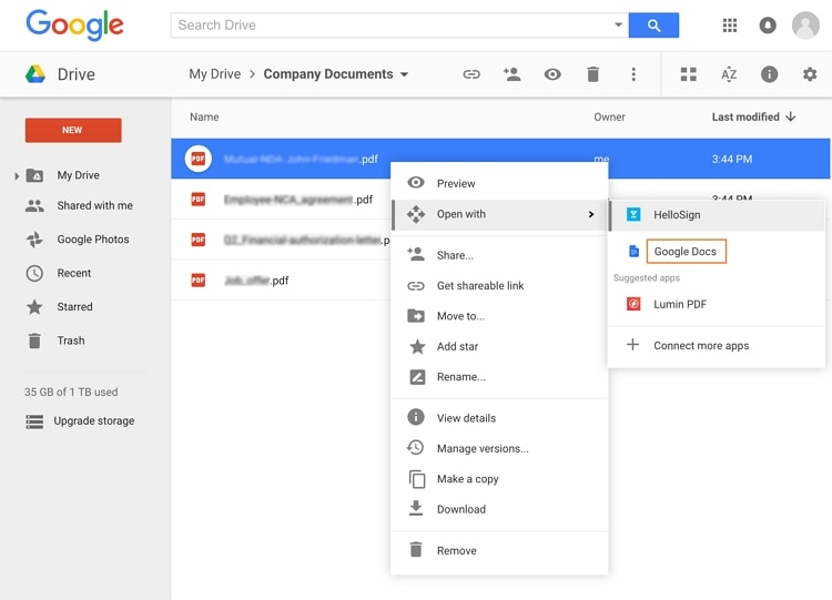edit a scanned pdf with google docs