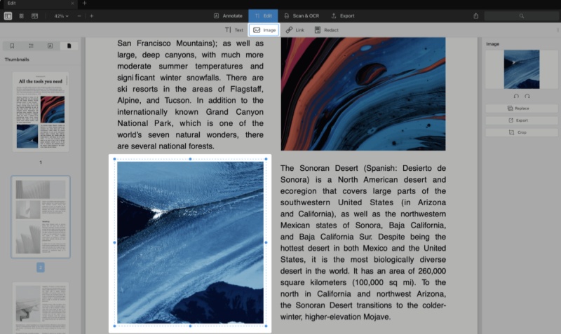 edit images in pdf preview