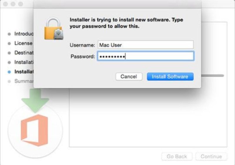 ingresa tu contraseña de inicio de sesión de mac de office 2021