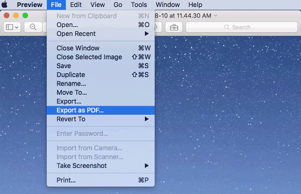 export as pdf mac