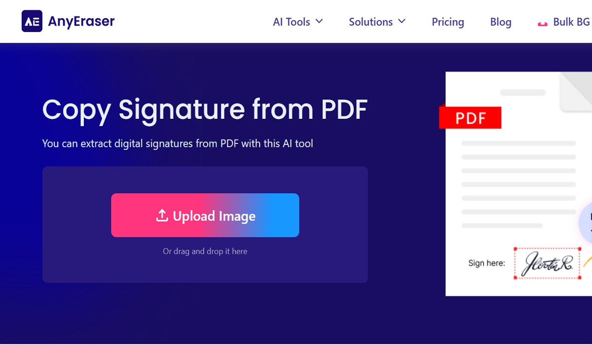 Extract Signature from PDF Online Free
