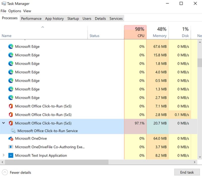 encontrar el problema de hacer clic y ejecutar en microsoft office