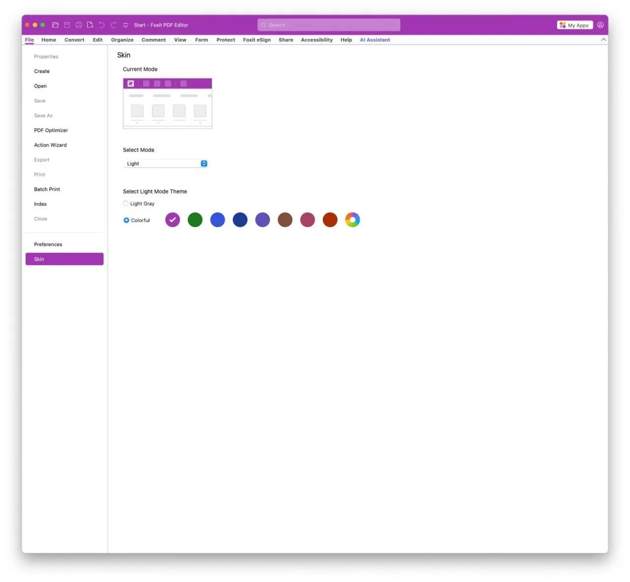 interface design of foxit pdf editor