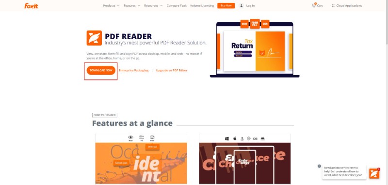 foxit pdf reader download page