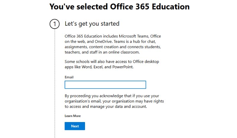 free microsoft office for students register