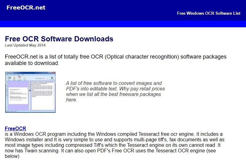 free ocr net software