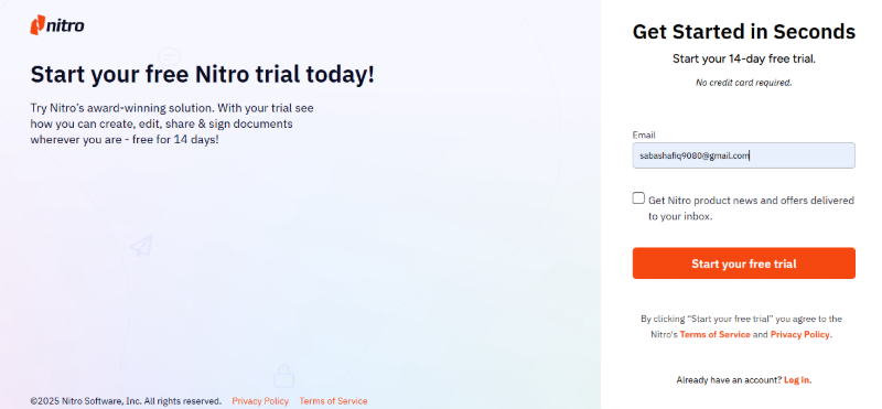 obtener la prueba gratuita de nitro