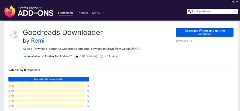 Goodreads Downloader Extension