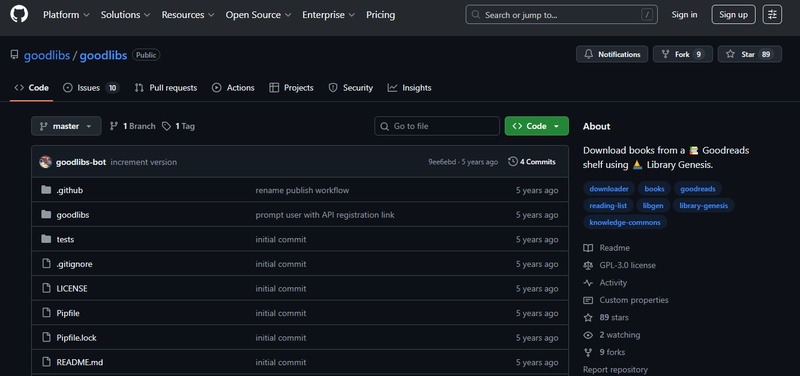 Goodreads Gownloader Link