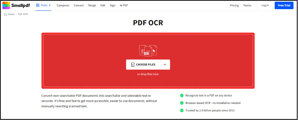 how to ocr a pdf document with smallpdf